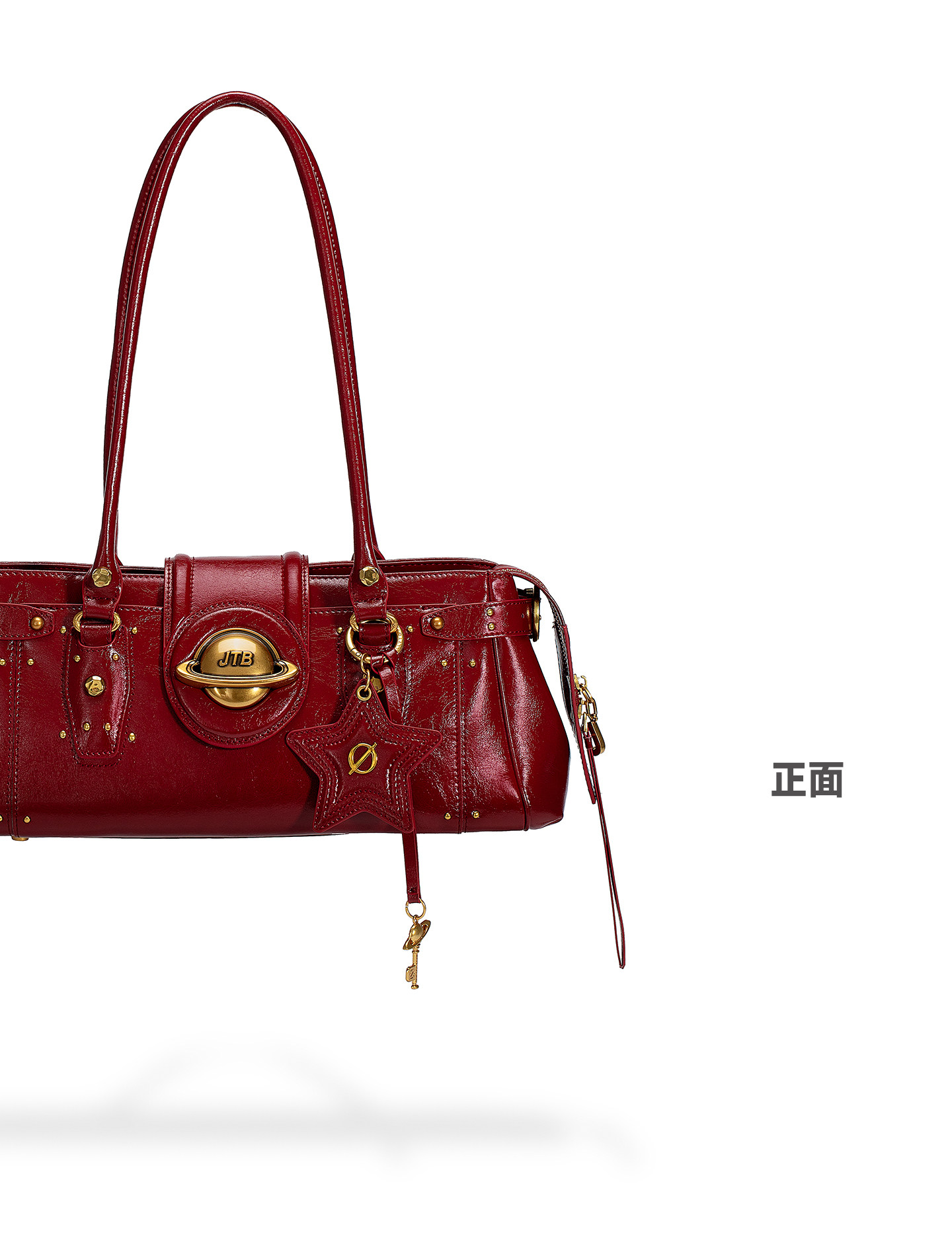 JELLY TOYBOY Red Leather Zip-Top Underarm Bag