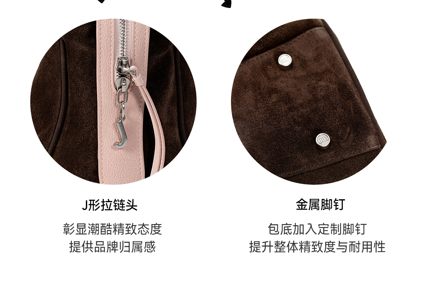 JELLY TOYBOY Dark Brown Cowhide Zip-Top Shoulder Bag
