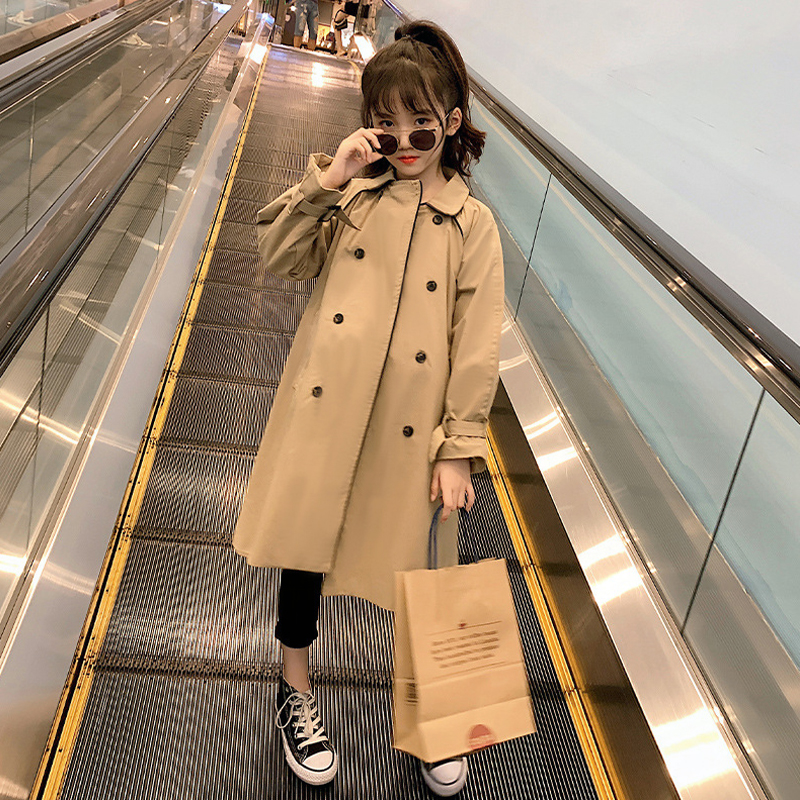 Girls' windbreaker jacket 2023 new children's spring clothes foreign style big children's clothes fashionable spring and autumn girls British trend