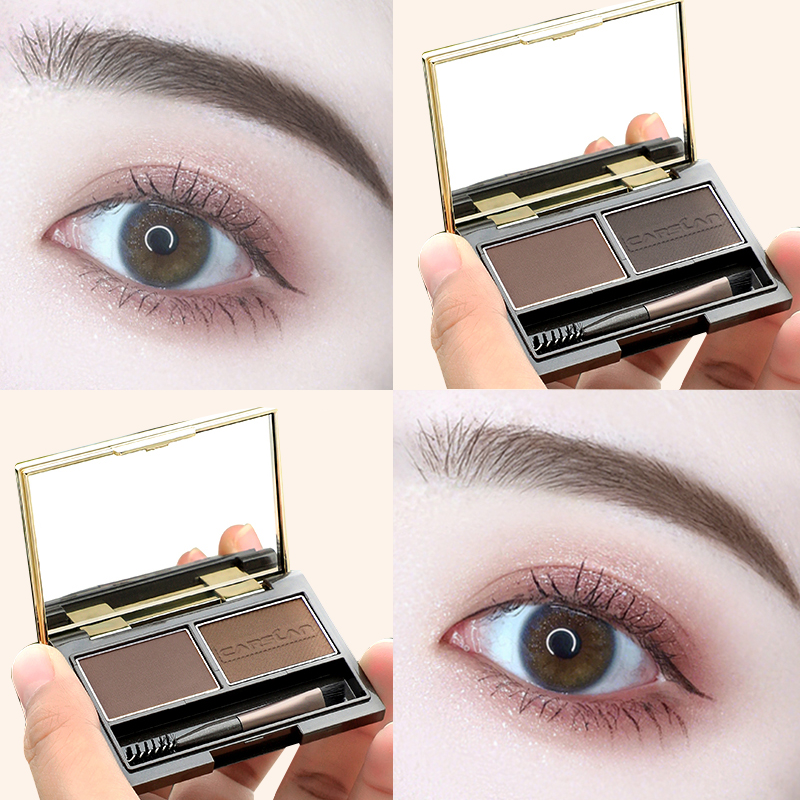 Kathilan eyebrow powder waterproof and sweat-proof lasting not easy to fall color big card female beginner eyebrow brush with three-in-one