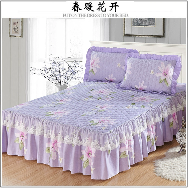 Khăn trải giường bằng vải cotton dày, trải giường bằng vải bông, vải chống trượt, trải giường, trải giường 1,5m1,8 m ga giường viền họa tiết