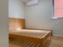 (Building blocks into a beautiful solid wood bed) North American straight wood environmentally friendly wood wax oil wabi-sabi style retro American style