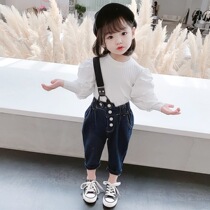 Girls long sleeve T-shirt spring autumn money girl spring clothing 2021 new bubble sleeves child baby hit undershirt blouse