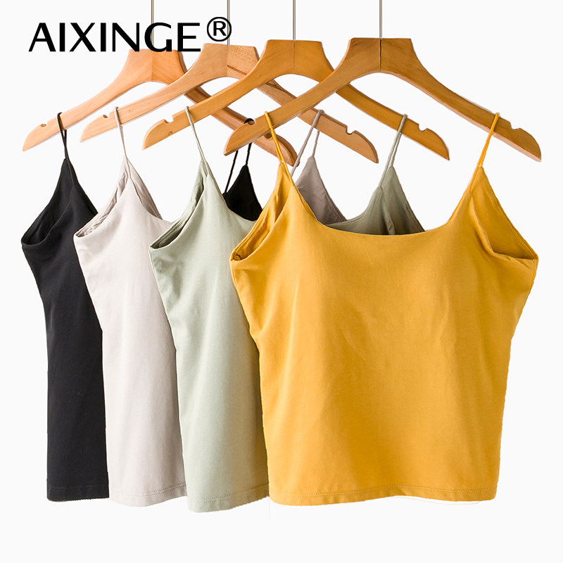 Beautiful tape vest female thin with chest pad bra underwear integrated bra wipe and outer clothes