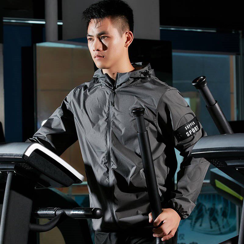 Sweat suit men's large size sports suit sweat suit sweat weight loss training running sweat suit gym suit recommended