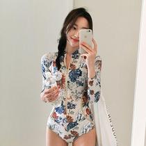 Swimsuit star same swimsuit female Jiang Shuying vacation swimsuit solid color diving hot spring net red slim body thin