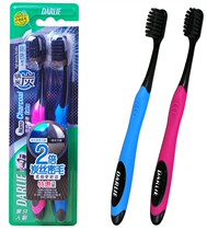  Darlie Charcoal silk high density toothbrush Double set Soft bristle toothbrush Nano charcoal 2 couples high density Bristles