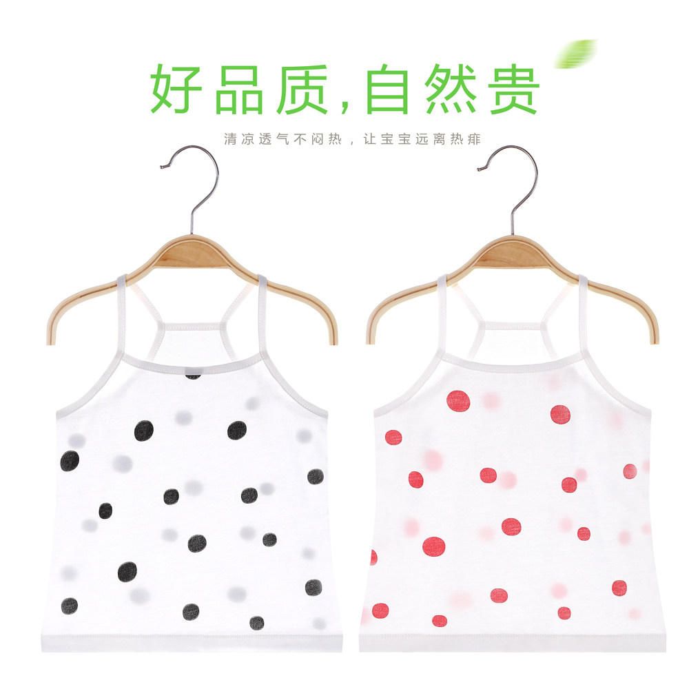 Baby camisole bamboo fiber thin summer baby camisole polka dot female baby bottoming shirt summer dress
