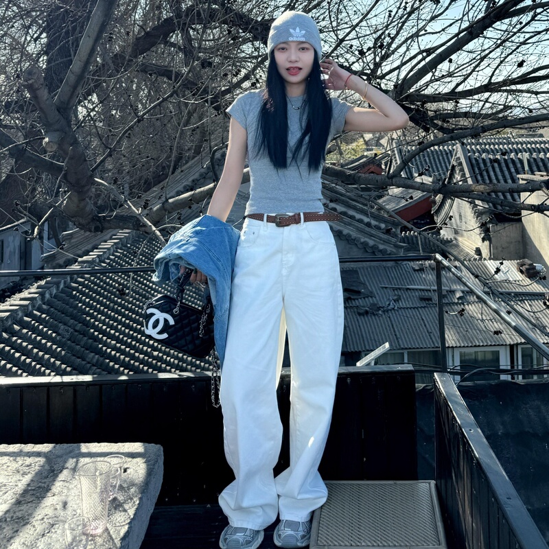 175cm Tall Women's Extra-Long Wide-Leg Jeans, 2026 Model, Casual Style, Loose-Fitting, Floor-Length Cigarette Pants