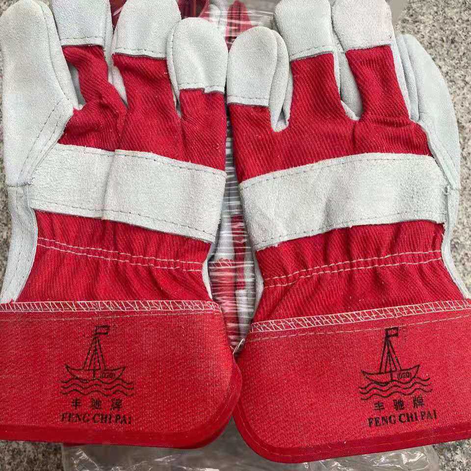 Fengchi A level leather head layer of cow leather high temperature resistant and anti-slip conventional abrasion resistant general outdoor labor protection glove