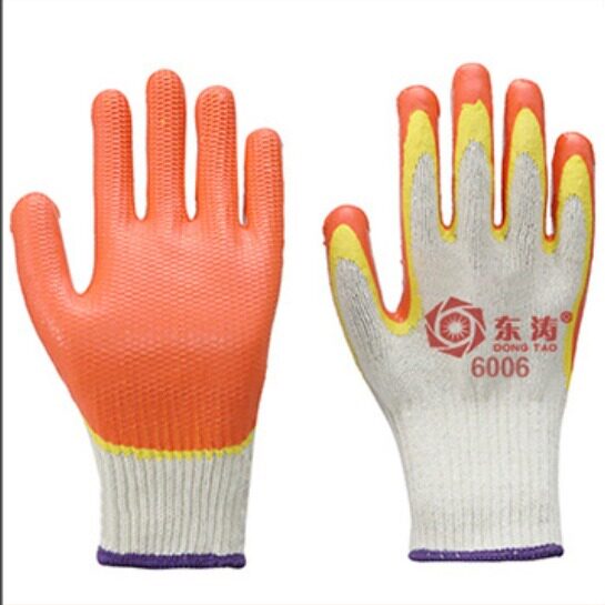 East Tao 6006 Quality imported latex lampshades cotton embossing breathable comfort and abrasion resistant anti-slip protection gloves
