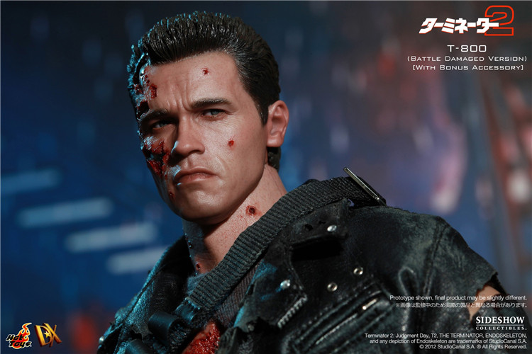 Купить атрибутику Фигурка T800 Теминатор 2 HOTTOYS С Повреждениями Арнольд Шварценеггер мерчандайз