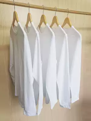 (Buy one get one free) 200g Xinjiang cotton heavy cotton long sleeve T-shirt loose men and women solid color bottoming couple tops