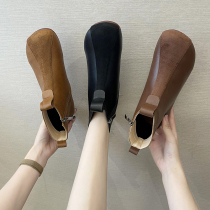 Zuyun department store autumn and winter New pure leather soft bottom fashion boots Martin boots National style round head zipper boots
