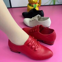 Yue micro shoes line Yue luxury Hui womens shoes 2021 New Fashion mother shoes Middle heel womens leather shoes soft bottom soft single shoes