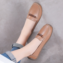 Lightning with department store Gao Lifu womens shoes 2021 new soft sole comfortable non-slip shoes Joker wave with Bean shoes