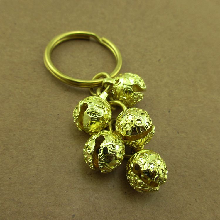 Brass Bells Đồng nguyên chất Móc khóa Eo Mặt dây chuyền Vòng đeo tay ác Vòng chân nhỏ Chuông nhỏ DIY Mặt dây chuyền Mặt dây chuyền - Vòng chân lắc chân nữ handmade