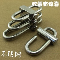Flat Oval key chain 304 stainless steel handmade car Spring Luban lock key ring insurance Tide people jewelry