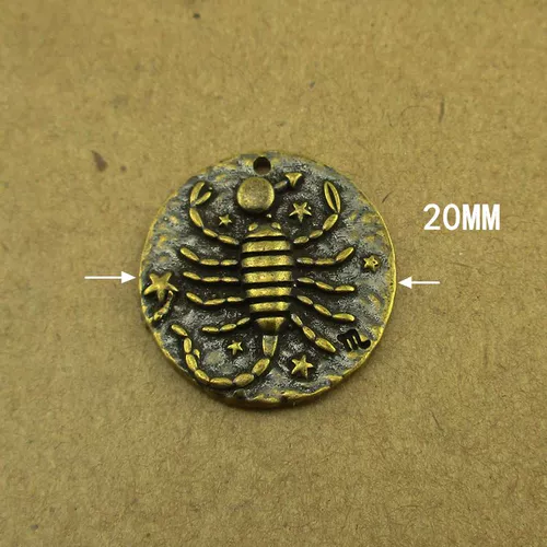 Латунные медные знаки зодиака, медный брелок с аксессуарами, подвеска, ожерелье, аксессуары, «сделай сам»