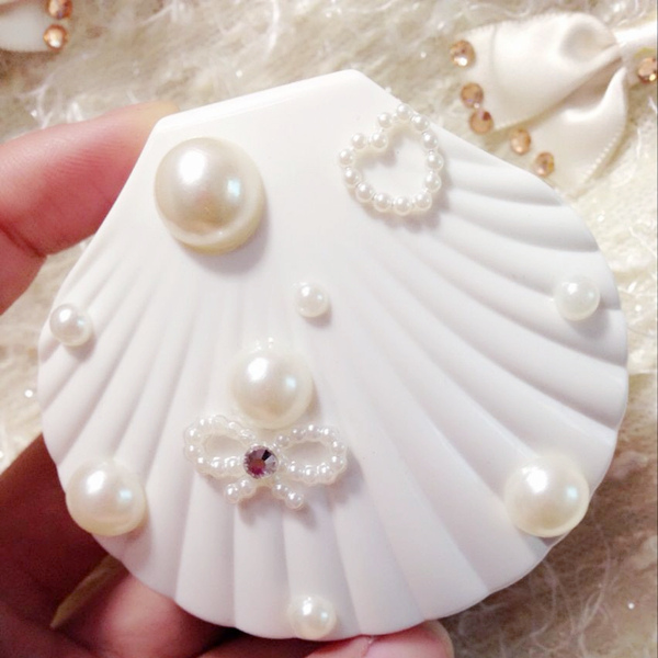 Girl contact lens box cute shell pupil box small fresh glasses mate box dual-coupling box portable suit
