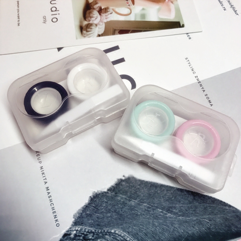 Mini portable myopia contact lens box transparent meteor mate box small box tool kit box cute two-color entry 