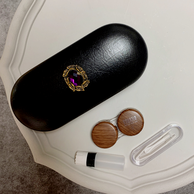 Purple Diamond (Double Deck)double-deck Dual purpose frame glasses case invisible Duplex box grain Anti pressure Portable ins Dual purpose Meitong box storage box
