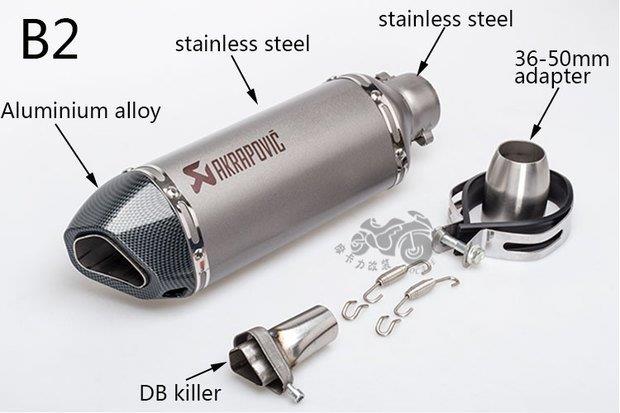 Xe máy sửa đổi ống xả xiên nhỏ hình lục giác bằng hợp kim nhôm không gỉ giả sợi carbon xả thẳng trở lại Tianji Ji Village - Ống xả xe máy ống bô xe máy