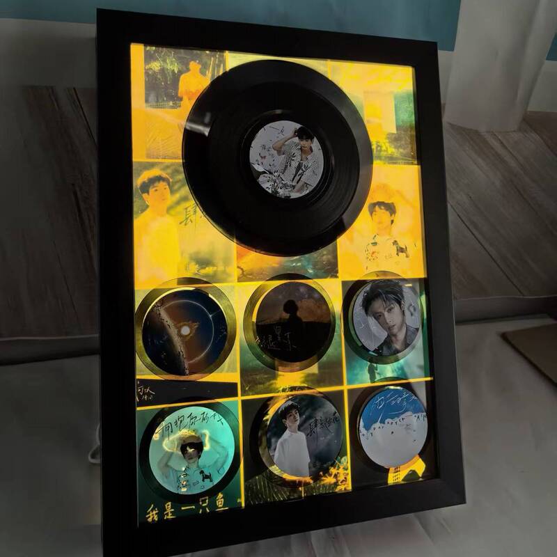 Nfc Disc Music Photo Frame Magnetic Sensor Playback Night Light Refrigerator Magnet Creative Light Painting Birthday and Valentine's Day Gift