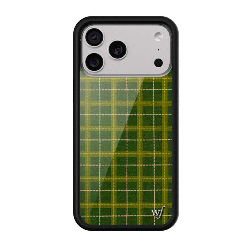 Wildflower Collaboration Green/Blue/Yellow Plaid Lily Design Case for Apple 17 Pro, Compatible with iPhone 16/15/14/13 Pro Max, Classic Anti-Drop Protective Cover