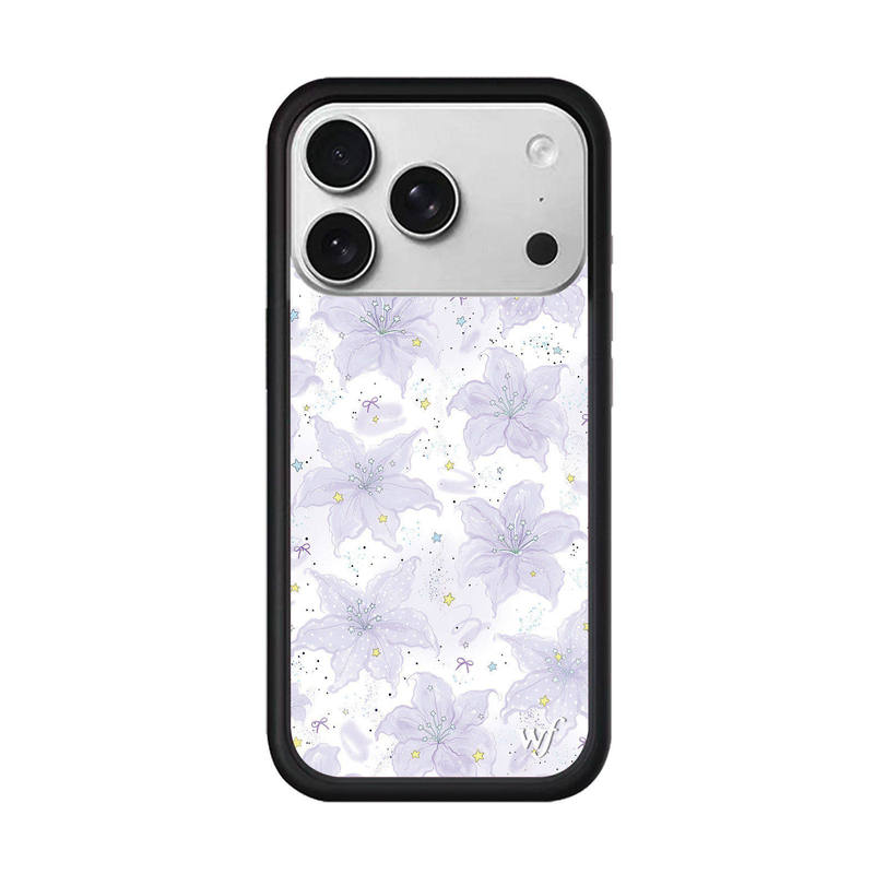 Wildflower Collaboration with Thousand Purple Lilies/Blue Lilies/White Polka Dots Suitable for Apple 17Pro, Suitable for iPhone 16/15/14/13Promax Phone Case Classic Anti-Drop Protective Cover