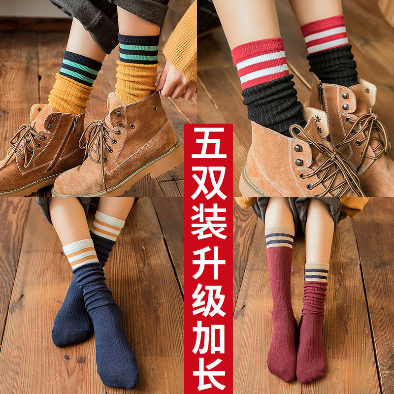 Bubble Socks Woman Spring Autumn Style Socks Lady Tide Net Red middle cylinder Sox stockings stockings Pure cotton High-cylinder cotton socks Long Sox stockings