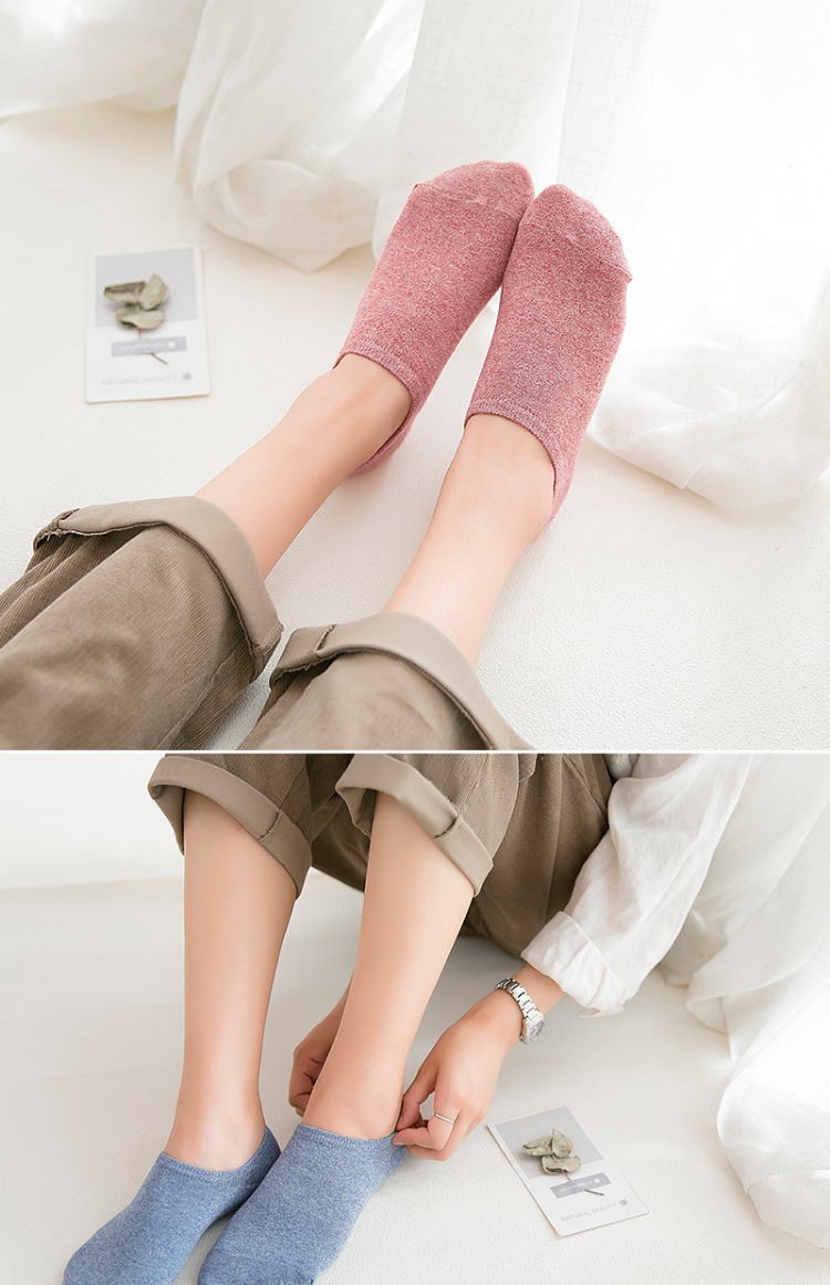 Vớ mùa hè nữ nông miệng vớ cotton retro vớ màu rắn Phiên bản Hàn Quốc của khử mùi gió đại học nữ vớ mùa hè vớ mỏng tất nike