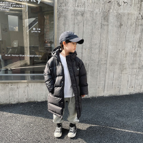 Slightly childlike boys down clothes 2021 new Yangqi Winter Children with 90 white duck suede thickened jacket
