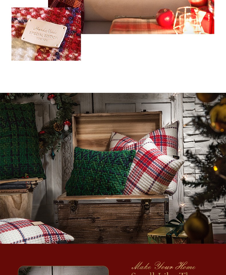 Fanju thái độ mạng lưới gối in IKEA tùy chỉnh đệm Giáng sinh Châu Âu Năm mới sofa giường len - Trở lại đệm / Bolsters gối kèm chăn