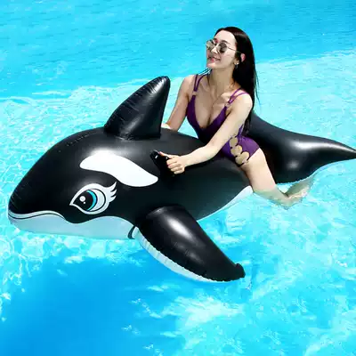 Net Red Black Whale Mount adult swimming circle pontoon recliner underarm floating bed water park with floating row thickened