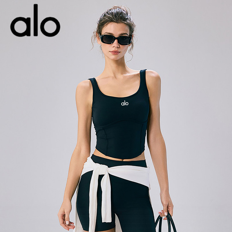 Aio New Breathable Sun Protection Sports Bra for Women, Tummy Control Yoga Vest, Running Shockproof Push-Up Fitness Bra