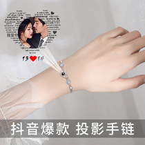 Sterling silver bracelet female summer custom projection photo lettering Couple girlfriends long distance love jewelry Tanabata gift to send girls