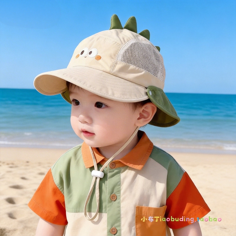 Baby Hat Spring and Summer Thin Sun Protection Hat for Boys and Girls with Detachable Mesh Outdoor Sun Hat Baby Fisherman Hat