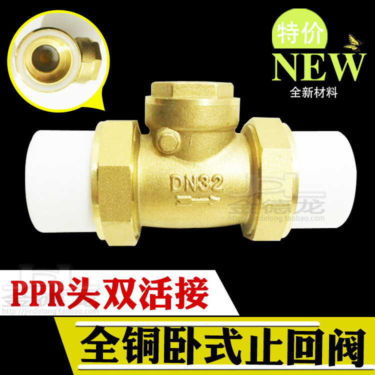 ppr25 live check valve brass 6 minutes 1 inch check valve hot melt PPR pipe joint horizontal direct sales 32 straight-through