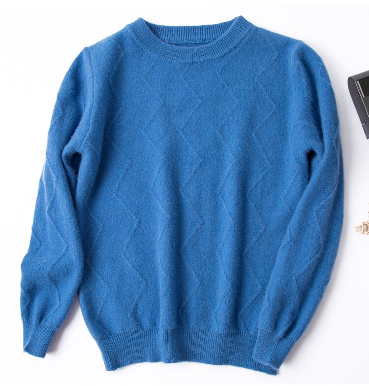 Welfare Children's Style! 100% Soft Wool, Wavy Pattern, Round Neck, Unisex Autumn and Winter Wool Sweater D68:244