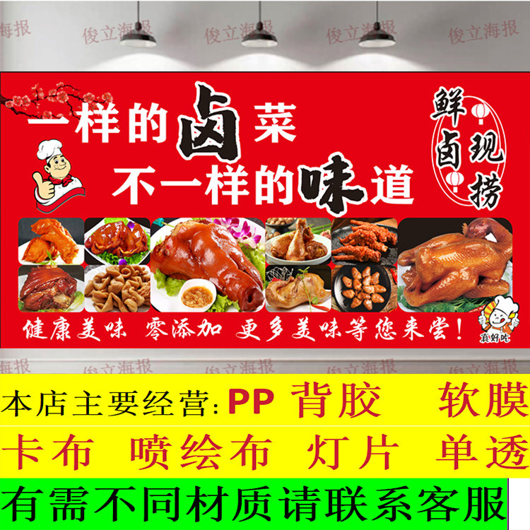 Pictures and Posters of Braised Meat, Braised Vegetables, Cooked Duck Products, Restaurant Background Wall Stickers, Cold Dish Stickers, Wall Art, Self-Adhesive