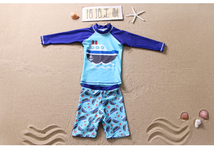 Quần áo bơi trẻ em Nam bé dài tay áo kem chống nắng Nhanh chóng làm khô trẻ em trung học sinh viên Hàn Quốc Boy Beach Resort Spa Swimwear bộ đồ bơi cho bé gái