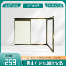 Cabinet door set made tempered glass crystal steel door with frame to be made of tile hemp stone hearth Foshan kitchen door plate reservation