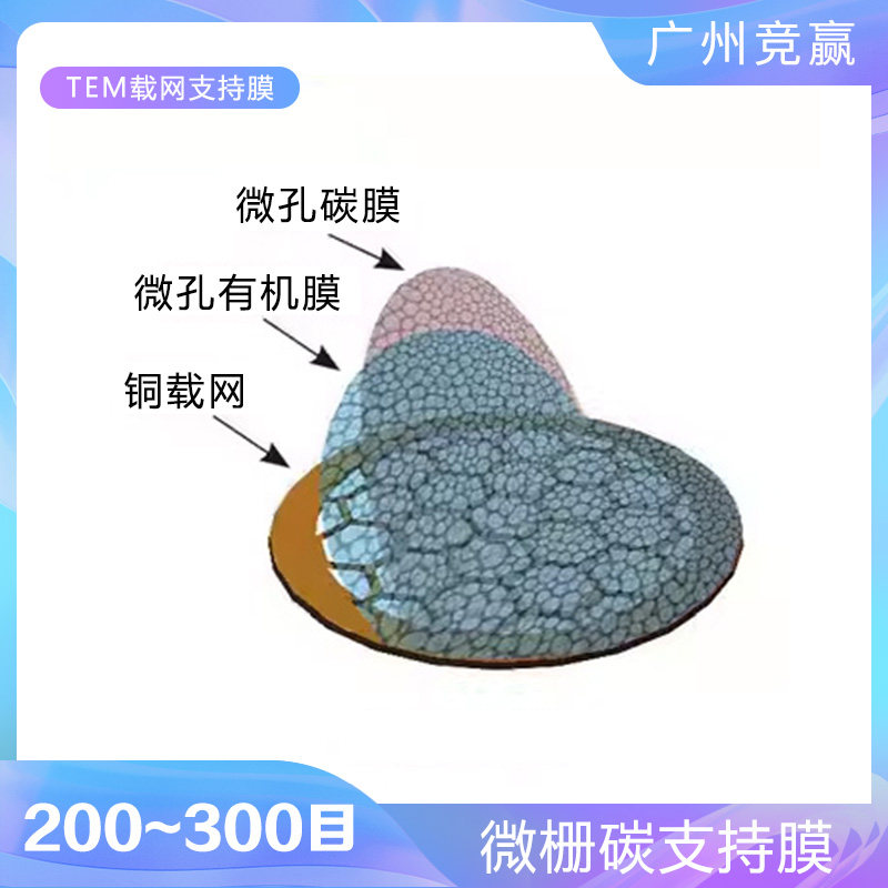200至300目国产铜网普通微栅碳支持膜 TEM载网支持膜带微孔膜
