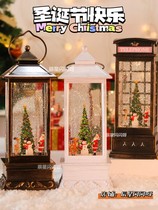 Christmas gifts for children's girlfriend Christmas tree music box snow phone booth music box rotatable crystal ball
