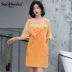 Váy dây denim nhỏ tươi mát nữ mùa hè lỏng lẻo và mỏng eo cao váy dây treo phổ biến váy hai mảnh - Váy eo cao