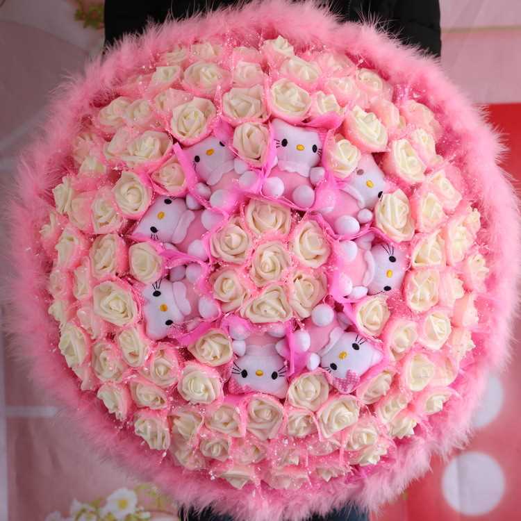 Sô cô la phim hoạt hình búp bê bó hoa sinh nhật Ngày Valentine món quà sáng tạo tuyển dụng Taobao đại lý một thế hệ của Z007 hộp hoa sáp