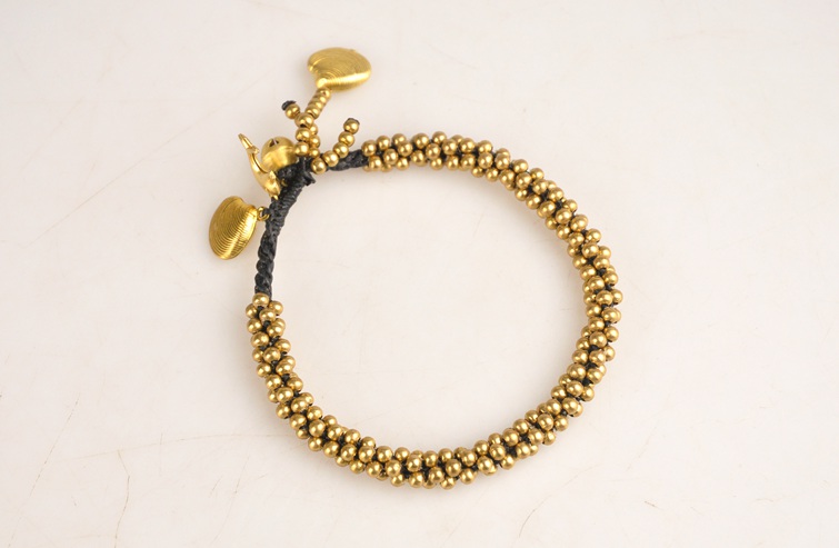 Thái Lan Pure Copper Ocean Star Bracelet Ink Bell Bracelet Bracelet Tính năng Hand Hand Handmade Dân tộc Gió Vòng chân cá tính Sáng tạo - Vòng chân vòng chân cho nữ
