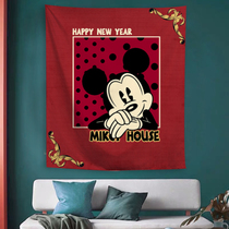Foreign trade export 2021 New Year retro vitange mickey hanging cloth ins bedroom room decoration background cloth