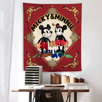 Foreign trade export retro vintage Mickey Minnie Valentines Day Mickey hanging cloth Bedroom room background cloth